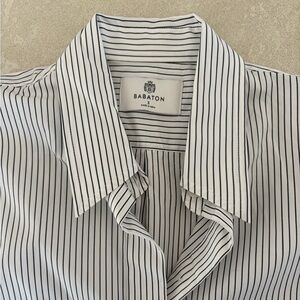 Babaton Blue and White Striped Blouse